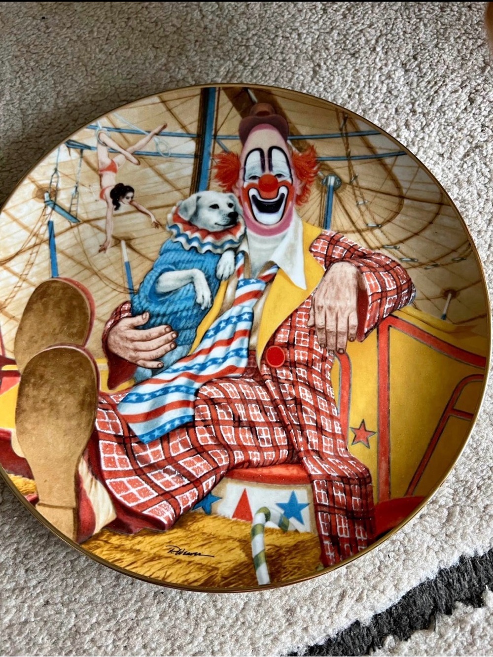 Royal Manor Porcelain Lou Jacobs Greatest Clowns of the Circus Collector Plate